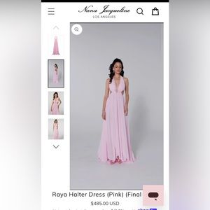 Light pink, backless halter gown- medium